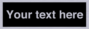 IV6153: Custom blank information sign. Plain text, black background