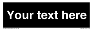 IV6153: Custom blank information sign. Plain text, black background