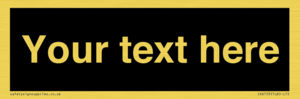 IV6153: Custom blank information sign. Plain text, black background