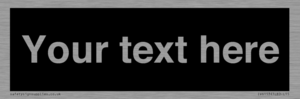 IV6153: Custom blank information sign. Plain text, black background