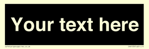 IV6153: Custom blank information sign. Plain text, black background