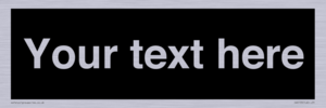 IV6153: Custom blank information sign. Plain text, black background