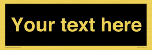 IV6153: Custom blank information sign. Plain text, black background