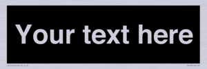 IV6153: Custom blank information sign. Plain text, black background
