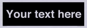 IV6153: Custom blank information sign. Plain text, black background