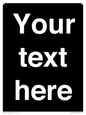 IV6153: Custom blank information sign. Plain text, black background