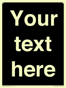 IV6153: Custom blank information sign. Plain text, black background