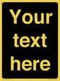 IV6153: Custom blank information sign. Plain text, black background