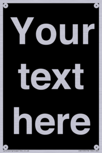 IV6153: Custom blank information sign. Plain text, black background