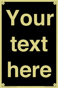 IV6153: Custom blank information sign. Plain text, black background