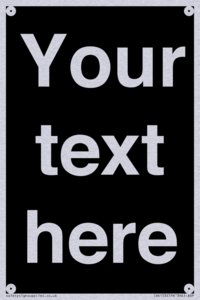 IV6153: Custom blank information sign. Plain text, black background