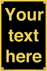 IV6153: Custom blank information sign. Plain text, black background