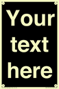 IV6153: Custom blank information sign. Plain text, black background