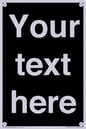 IV6153: Custom blank information sign. Plain text, black background