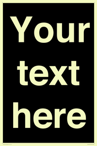 IV6153: Custom blank information sign. Plain text, black background