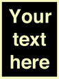 IV6153: Custom blank information sign. Plain text, black background
