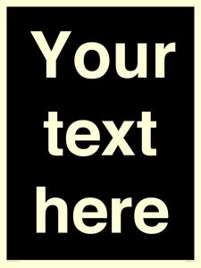 IV6153: Custom blank information sign. Plain text, black background