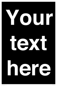 IV6153: Custom blank information sign. Plain text, black background