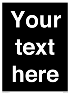 IV6153: Custom blank information sign. Plain text, black background