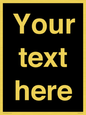 IV6153: Custom blank information sign. Plain text, black background