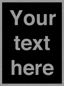 IV6153: Custom blank information sign. Plain text, black background