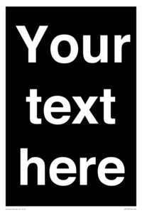 IV6153: Custom blank information sign. Plain text, black background