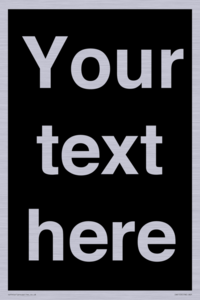 IV6153: Custom blank information sign. Plain text, black background