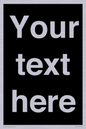 IV6153: Custom blank information sign. Plain text, black background