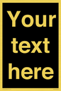 IV6153: Custom blank information sign. Plain text, black background