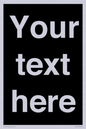 IV6153: Custom blank information sign. Plain text, black background
