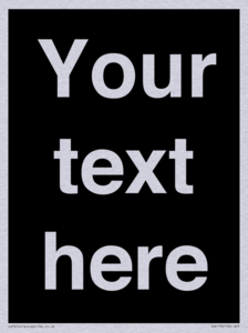 IV6153: Custom blank information sign. Plain text, black background