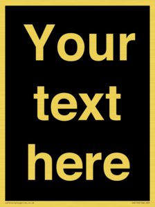 IV6153: Custom blank information sign. Plain text, black background