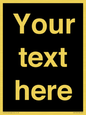 IV6153: Custom blank information sign. Plain text, black background