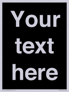 IV6153: Custom blank information sign. Plain text, black background
