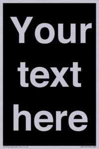 IV6153: Custom blank information sign. Plain text, black background