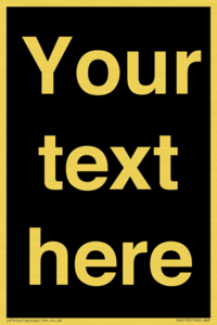 IV6153: Custom blank information sign. Plain text, black background