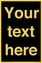 IV6153: Custom blank information sign. Plain text, black background