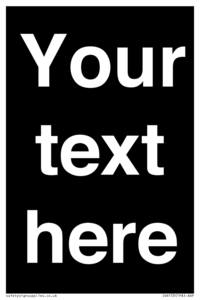 IV6153: Custom blank information sign. Plain text, black background