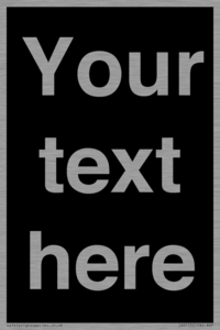 IV6153: Custom blank information sign. Plain text, black background