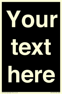 IV6153: Custom blank information sign. Plain text, black background