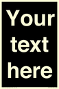 IV6153: Custom blank information sign. Plain text, black background