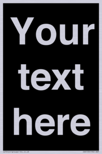 IV6153: Custom blank information sign. Plain text, black background