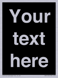 IV6153: Custom blank information sign. Plain text, black background