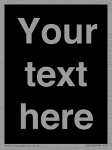 IV6153: Custom blank information sign. Plain text, black background