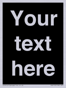 IV6153: Custom blank information sign. Plain text, black background