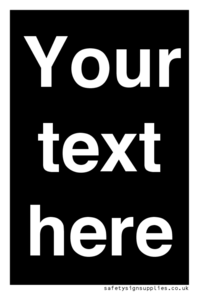 IV6153: Custom blank information sign. Plain text, black background