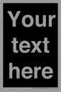IV6153: Custom blank information sign. Plain text, black background