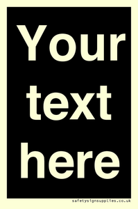 IV6153: Custom blank information sign. Plain text, black background