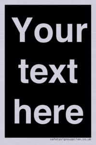 IV6153: Custom blank information sign. Plain text, black background