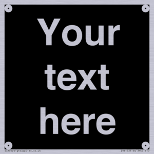 IV6153: Custom blank information sign. Plain text, black background